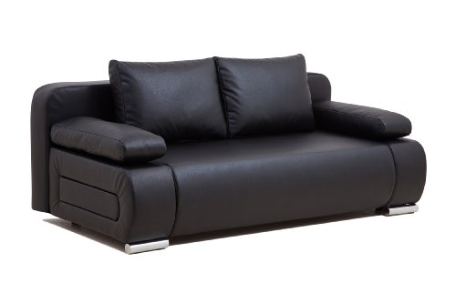 B-famous Schlafsofa Ulm-FK Kunstleder PU, 200 x 91 cm, schwarz