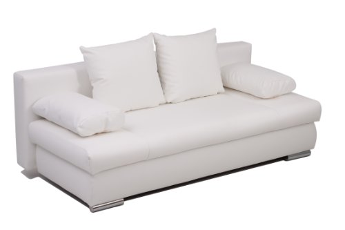 B-famous Schlafsofa Chicago-PUR Kunstleder, weiss 200x95 cm