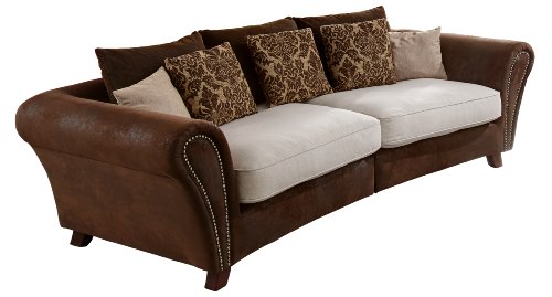 Cavadore 500 Big Sofa Bajla 257 x 75-85 x 120 cm, Inari beige 22 / Antik chocco