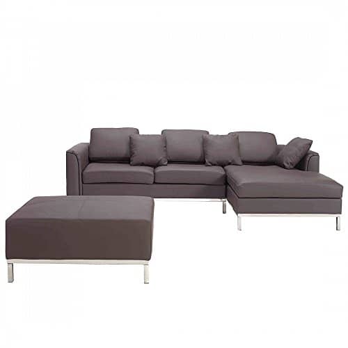 Ledercouch Braun - Ecksofa / Eckcouch L - Ledersofa - Oslo