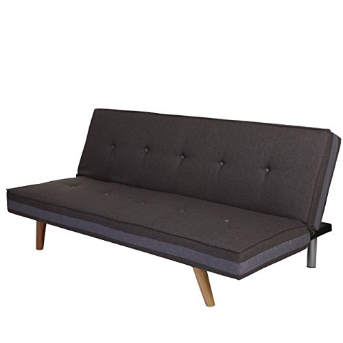 3er-Sofa Herstal, Couch Schlafsofa Gästebett Bettsofa ~ Textil, grau