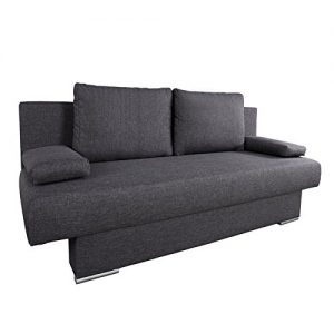 Design Schlafsofa BARCLAYS anthrazit 200cm Bettkasten Gästebett Funktion