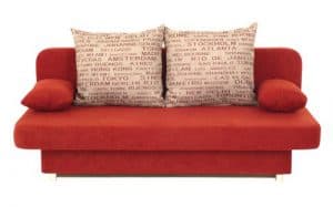 B-famous Schlafsofa Orlando-PUR Mikrofaser Rot-Grau, 186x85 cm