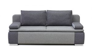 B-famous 100620 Lina Dauerschläfer-Sofa, feiner Strukturstoff, 87 x 201 x 88 cm, grau / hellgrau