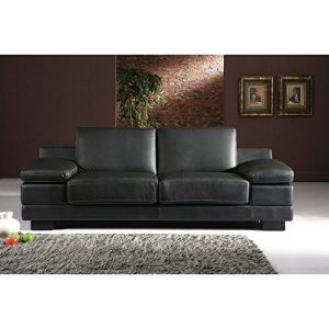 Designer Leder-Sofa-3 Sitzer Garnitur Bett-Couch 402-3-S