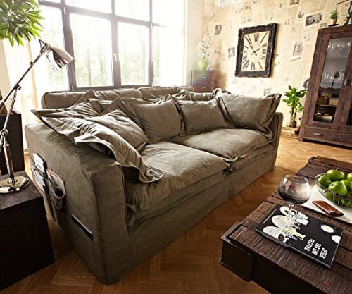 Bigsofa Noelia Braun 240 x 145 cm mit Kissen Hussensofa