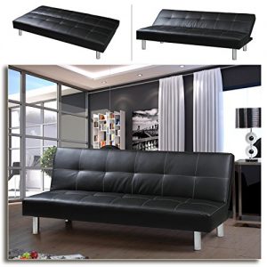 "MILA" SCHLAFSOFA SCHWARZ BETTSOFA SCHLAFCOUCH SOFA BETTCOUCH LOUNGE COUCH